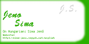 jeno sima business card